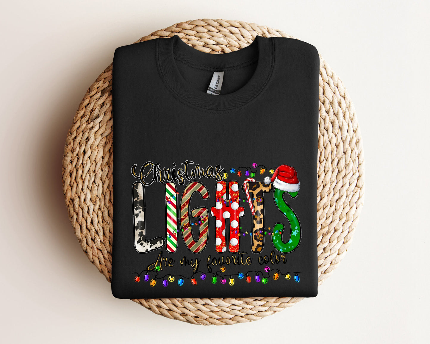 Christmas Lights Are My Favorite Color Sweatshirt, Christmas Sweater, Christmas Family Hoodie, Christmas Family Matching Sweatshirt