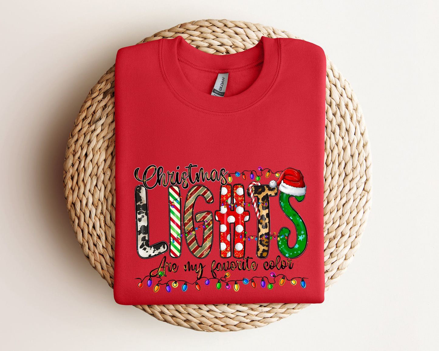 Christmas Lights Are My Favorite Color Sweatshirt, Christmas Sweater, Christmas Family Hoodie, Christmas Family Matching Sweatshirt