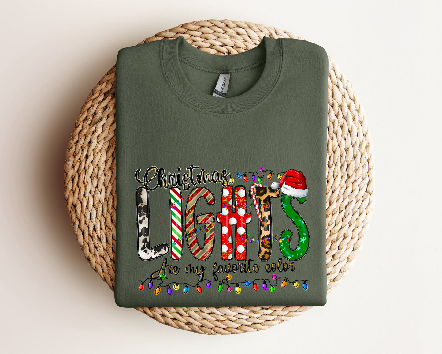 Christmas Lights Are My Favorite Color Sweatshirt, Christmas Sweater, Christmas Family Hoodie, Christmas Family Matching Sweatshirt