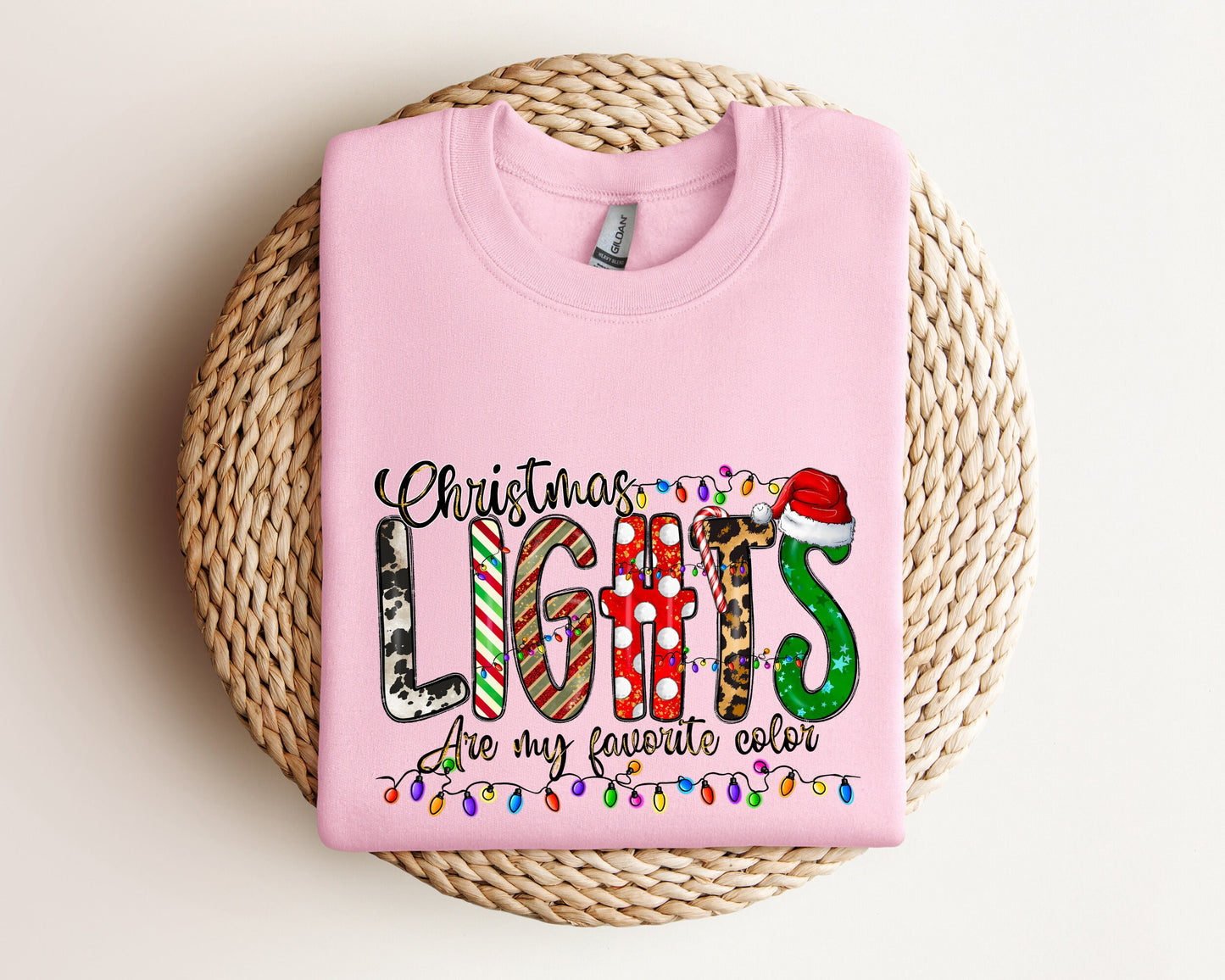 Christmas Lights Are My Favorite Color Sweatshirt, Christmas Sweater, Christmas Family Hoodie, Christmas Family Matching Sweatshirt