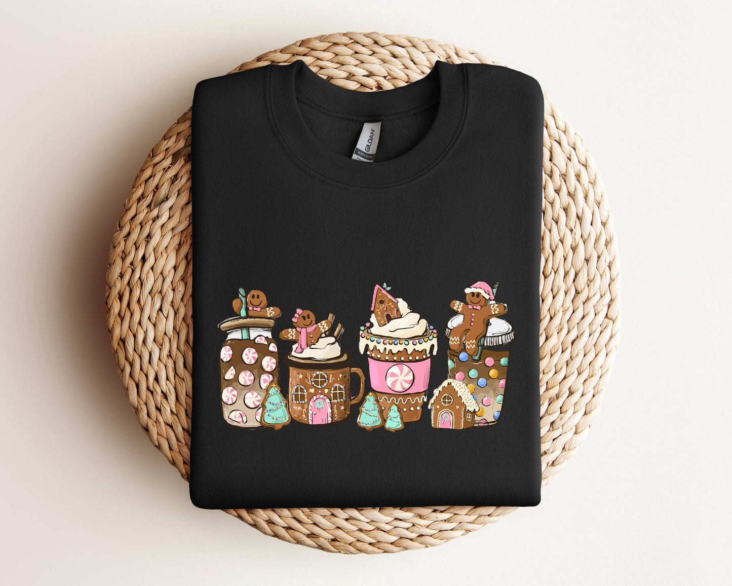 Gingerbread Christmas Coffee Sweatshirt, Christmas Coffee Sweater, Halloween Holiday Hoodie, Xmas Sweatshirt, Coffee Lover Gift Crewneck