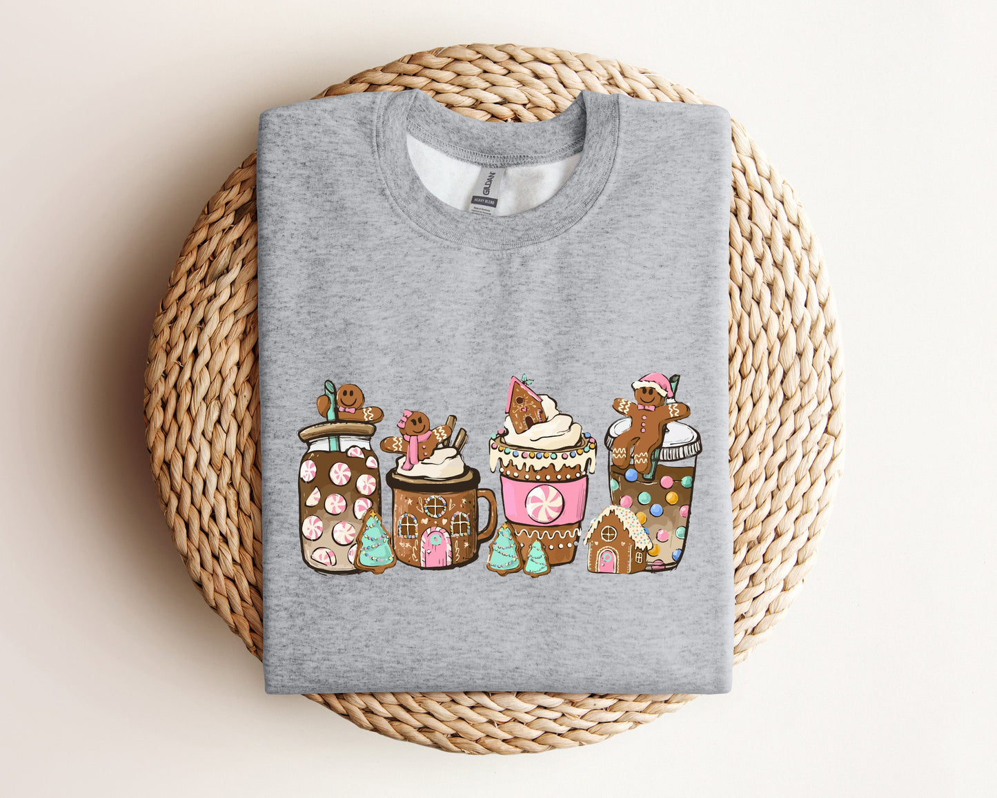Gingerbread Christmas Coffee Sweatshirt, Christmas Coffee Sweater, Halloween Holiday Hoodie, Xmas Sweatshirt, Coffee Lover Gift Crewneck