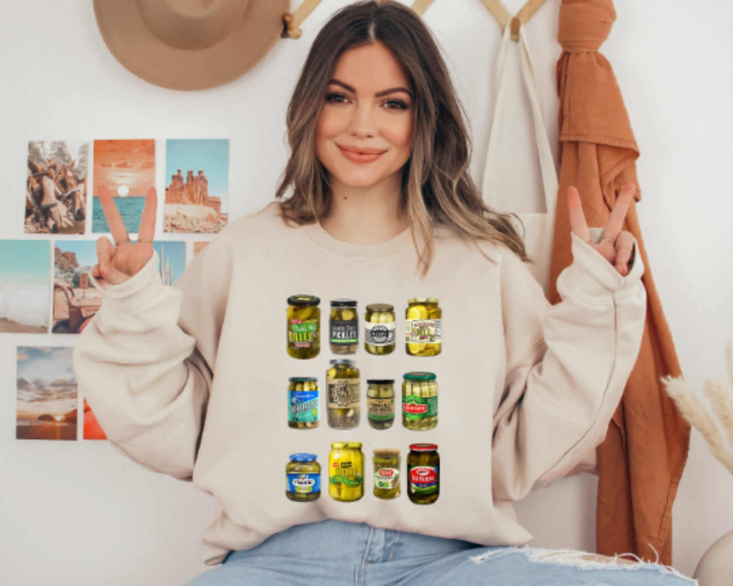 Vintage Canned Pickles Sweatshirt, Canning Season Sweatshirt, Pickle Lovers Sweater, Homemade Pickles Sweater,Pickle Jar Crewneck Hoodie