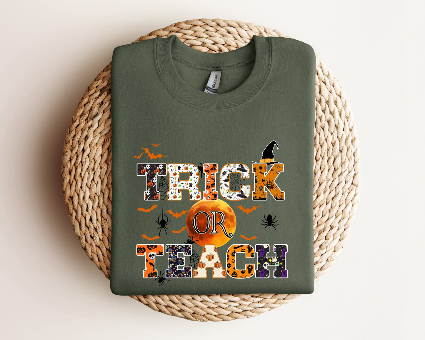 Trick or Teach Sweater, Halloween Teacher Sweatshirt, Spooky Teacher Gift, Funny Halloween, Fall Teacher Hoodie, Teacher Gift Sweatshirt