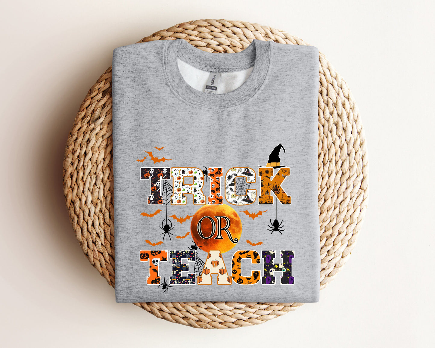 Trick or Teach Sweater, Halloween Teacher Sweatshirt, Spooky Teacher Gift, Funny Halloween, Fall Teacher Hoodie, Teacher Gift Sweatshirt