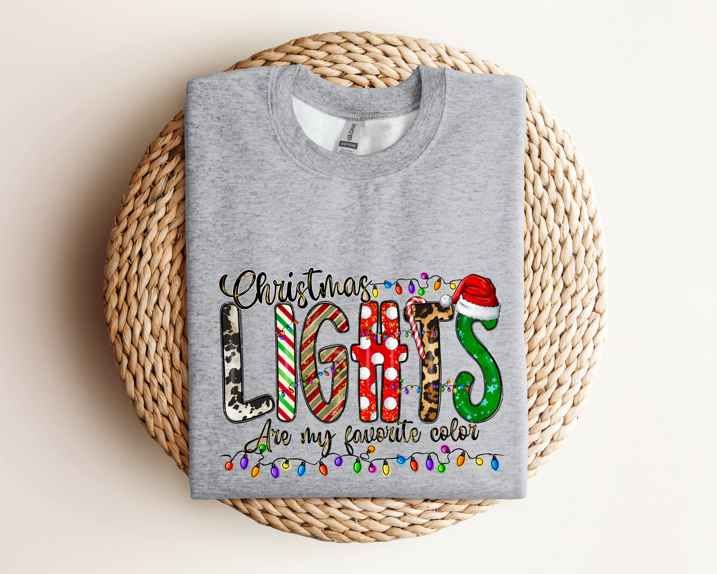 Christmas Lights Are My Favorite Color Sweatshirt, Christmas Sweater, Christmas Family Hoodie, Christmas Family Matching Sweatshirt