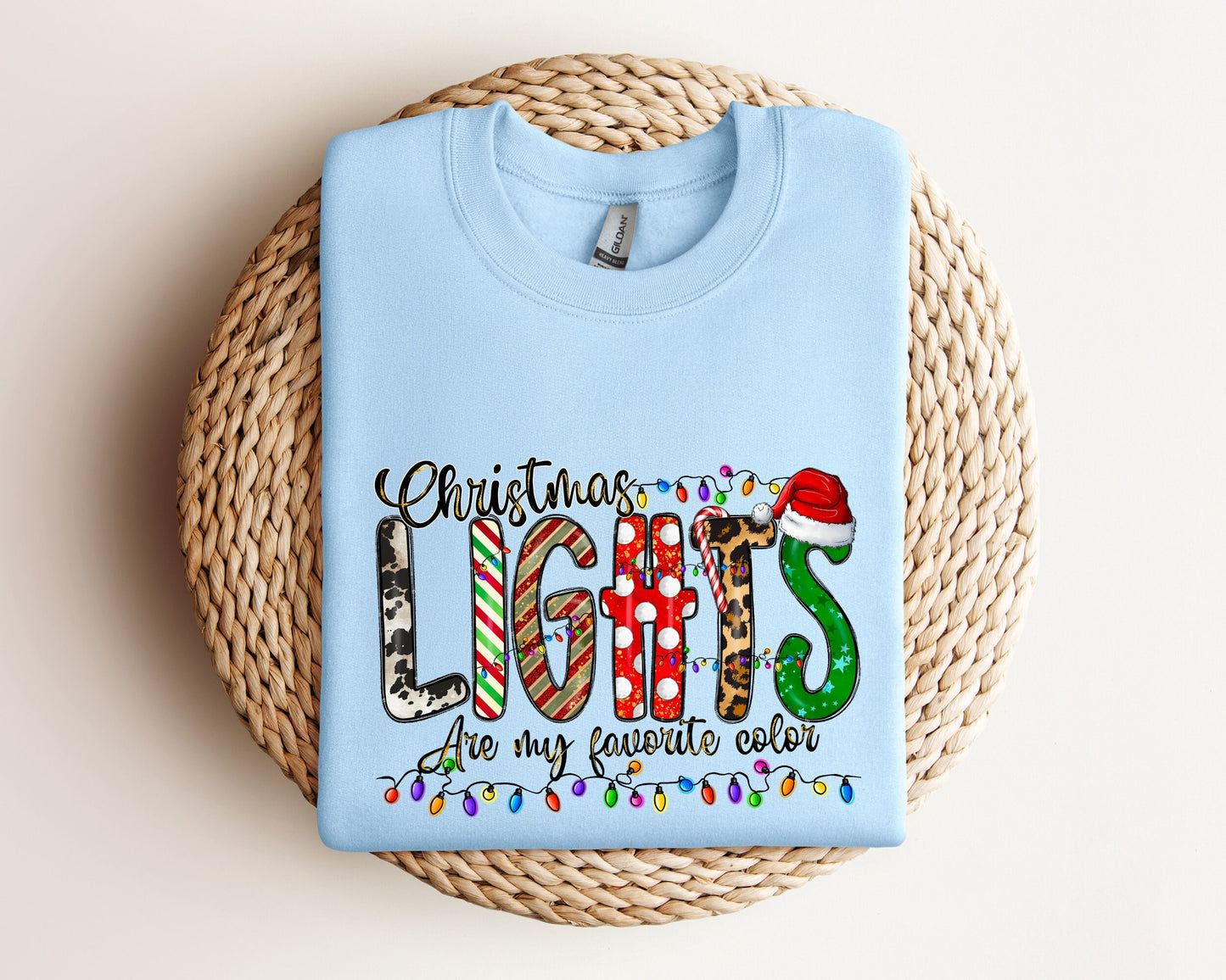 Christmas Lights Are My Favorite Color Sweatshirt, Christmas Sweater, Christmas Family Hoodie, Christmas Family Matching Sweatshirt