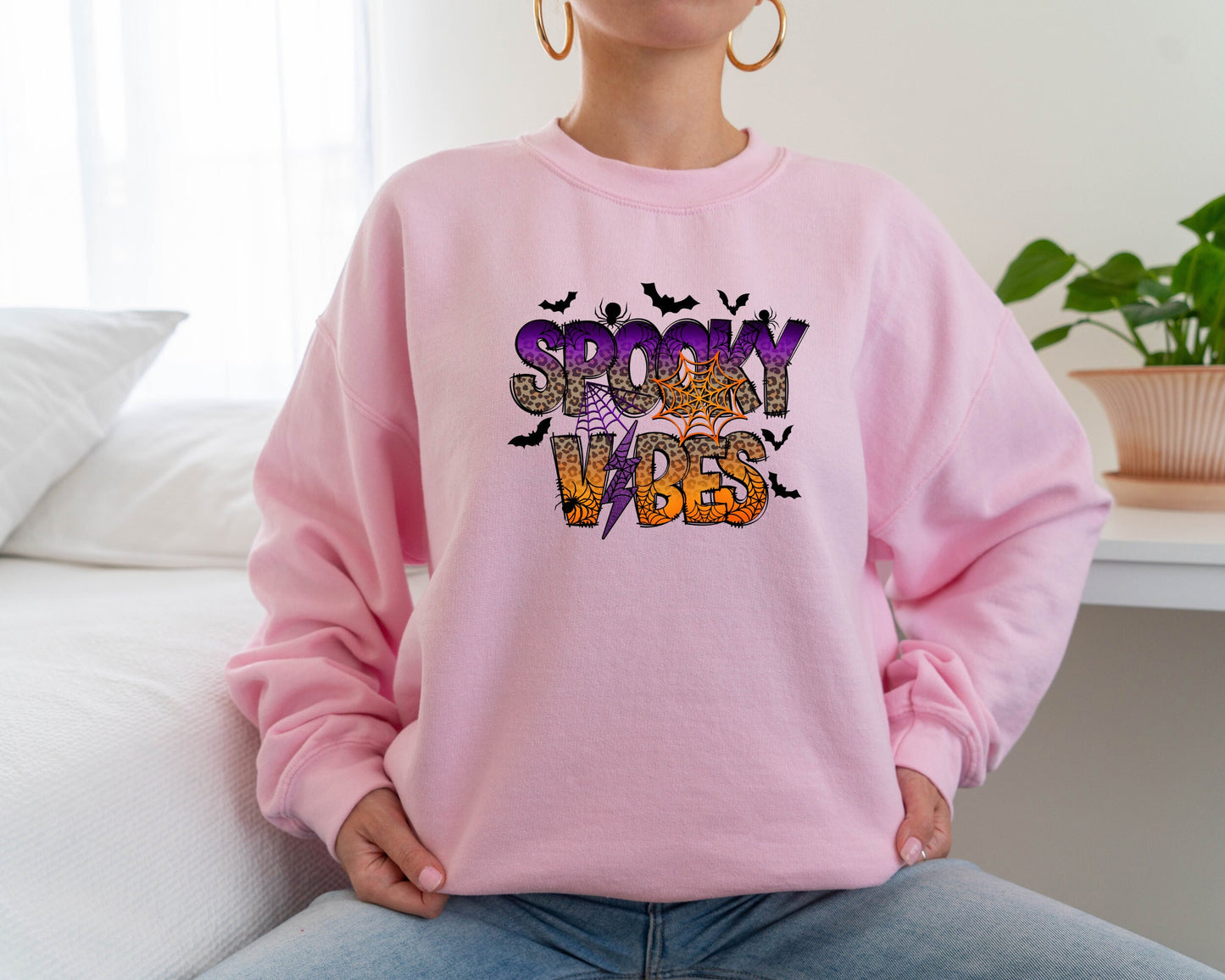 Spooky Vibes Sweatshirt, Halloween Sweater, Spooky Season Hoodie, Halloween Hoodie, Horror Hoodie, Cute Ghost Sweater, Funny Halloween Gift