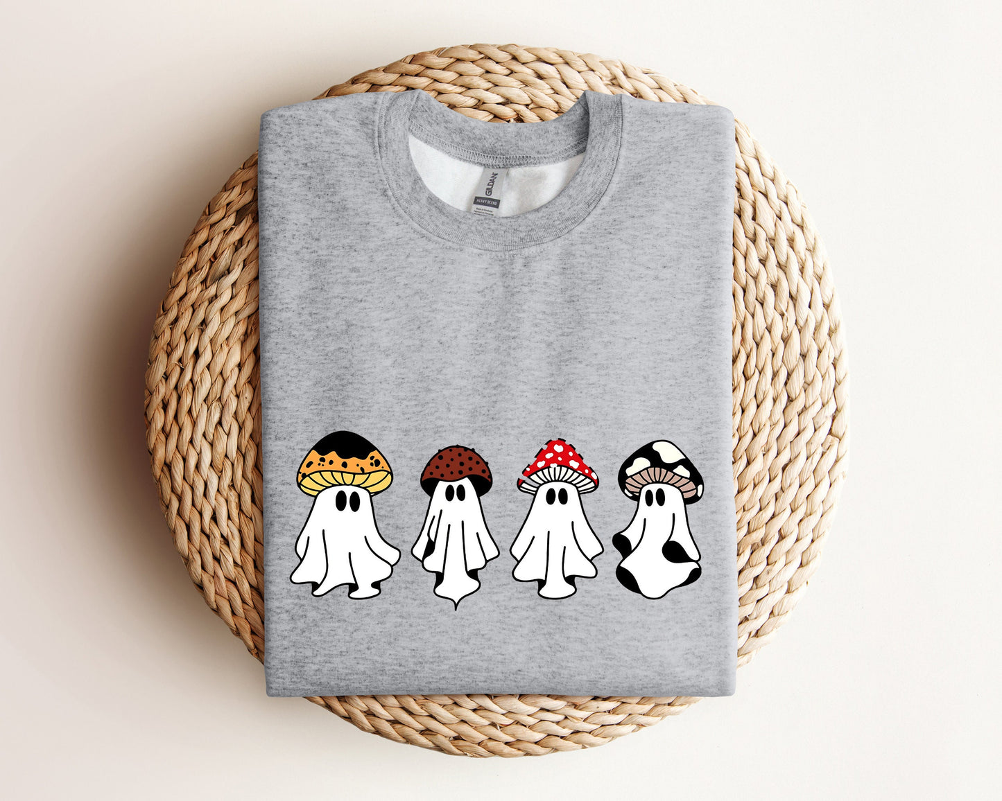 Ghost Mushroom Sweatshirt, Halloween Sweatshirt, Magic Mushroom Sweatshirt, Spooky Season Sweater, Halloween Hoodie, Funny Ghost Sweater