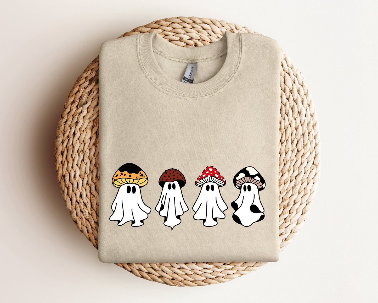 Ghost Mushroom Sweatshirt, Halloween Sweatshirt, Magic Mushroom Sweatshirt, Spooky Season Sweater, Halloween Hoodie, Funny Ghost Sweater