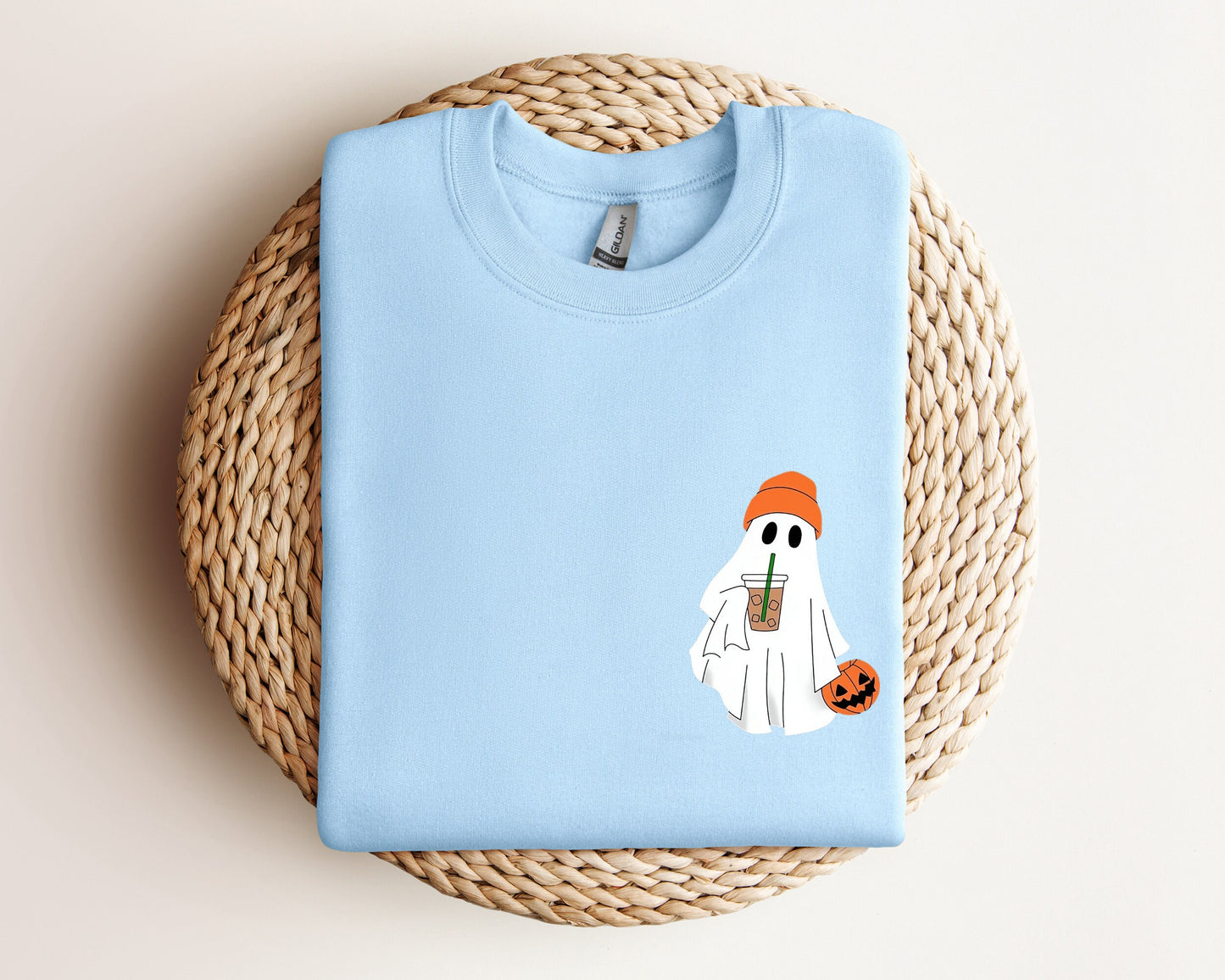 Cute Ghost Drinking Coffee Sweatshirt, Ghost Ice Coffee Hoodie, Spooky Season, Fall Coffee Lover Hoodie, Halloween Party Hoodie, Fall Hoodie