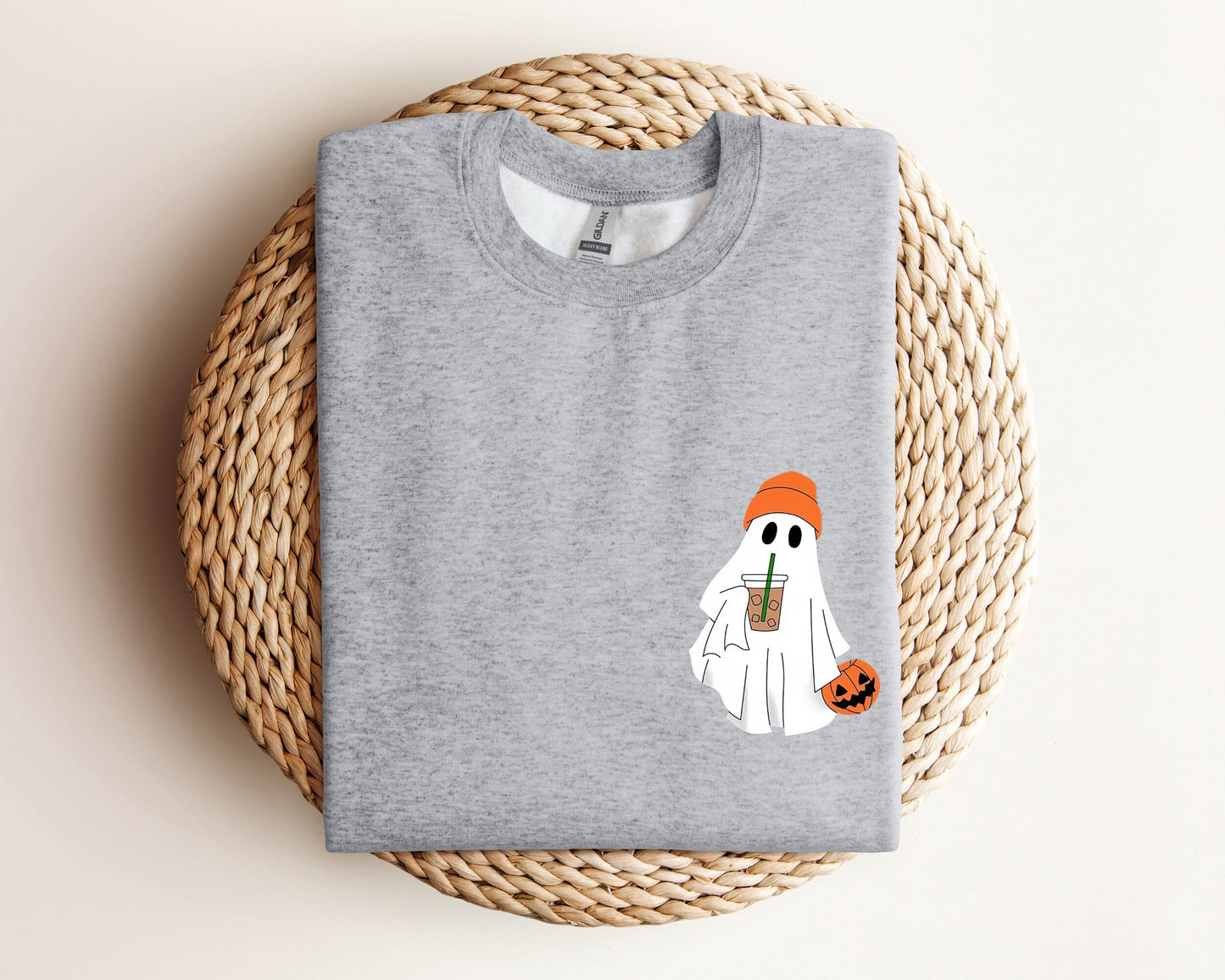 Cute Ghost Drinking Coffee Sweatshirt, Ghost Ice Coffee Hoodie, Spooky Season, Fall Coffee Lover Hoodie, Halloween Party Hoodie, Fall Hoodie