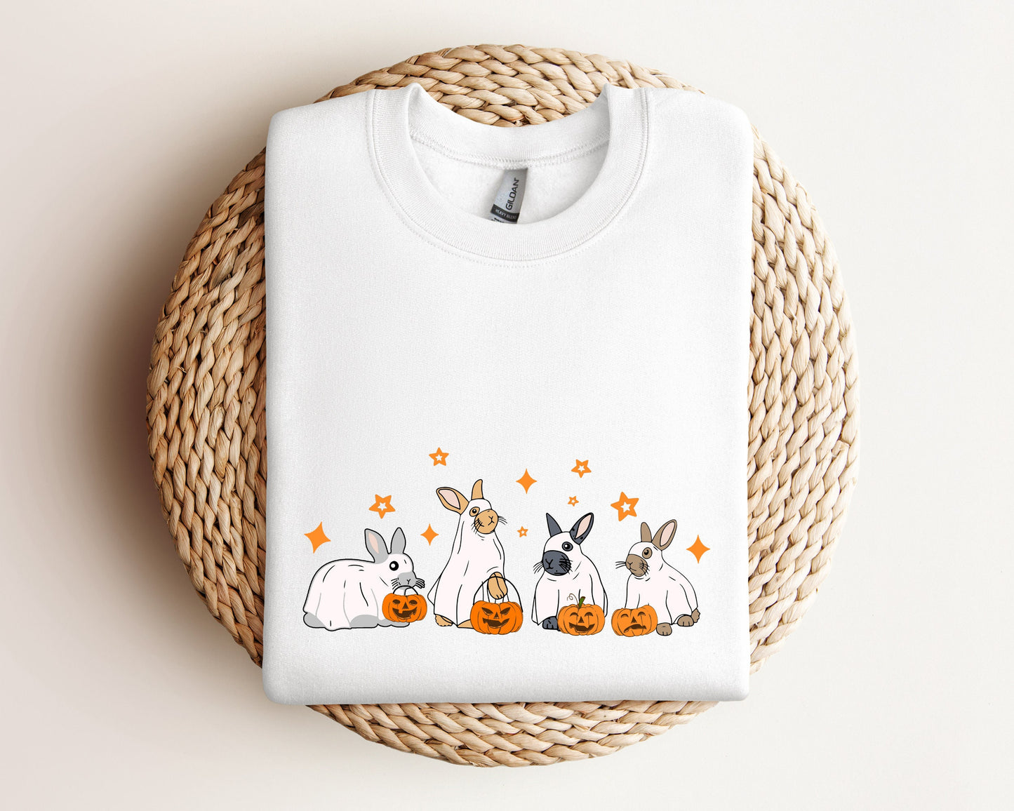 Cute Rabbit Ghost Halloween Sweatshirt, Ghost Bunny Sweater, Halloween Vibes Hoodie, Spooky Season, Spooky Rabbit Sweater, Halloween Gift