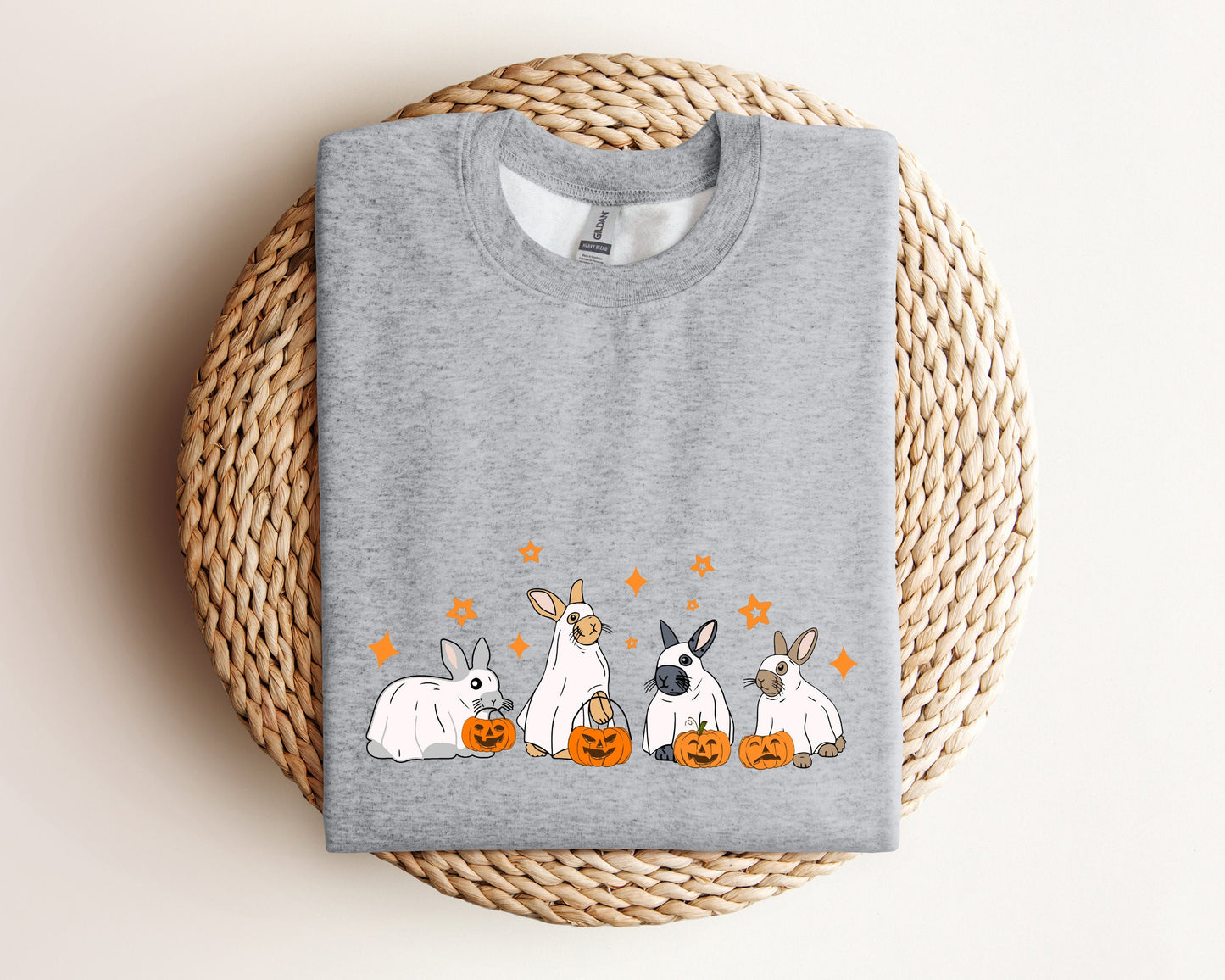 Cute Rabbit Ghost Halloween Sweatshirt, Ghost Bunny Sweater, Halloween Vibes Hoodie, Spooky Season, Spooky Rabbit Sweater, Halloween Gift