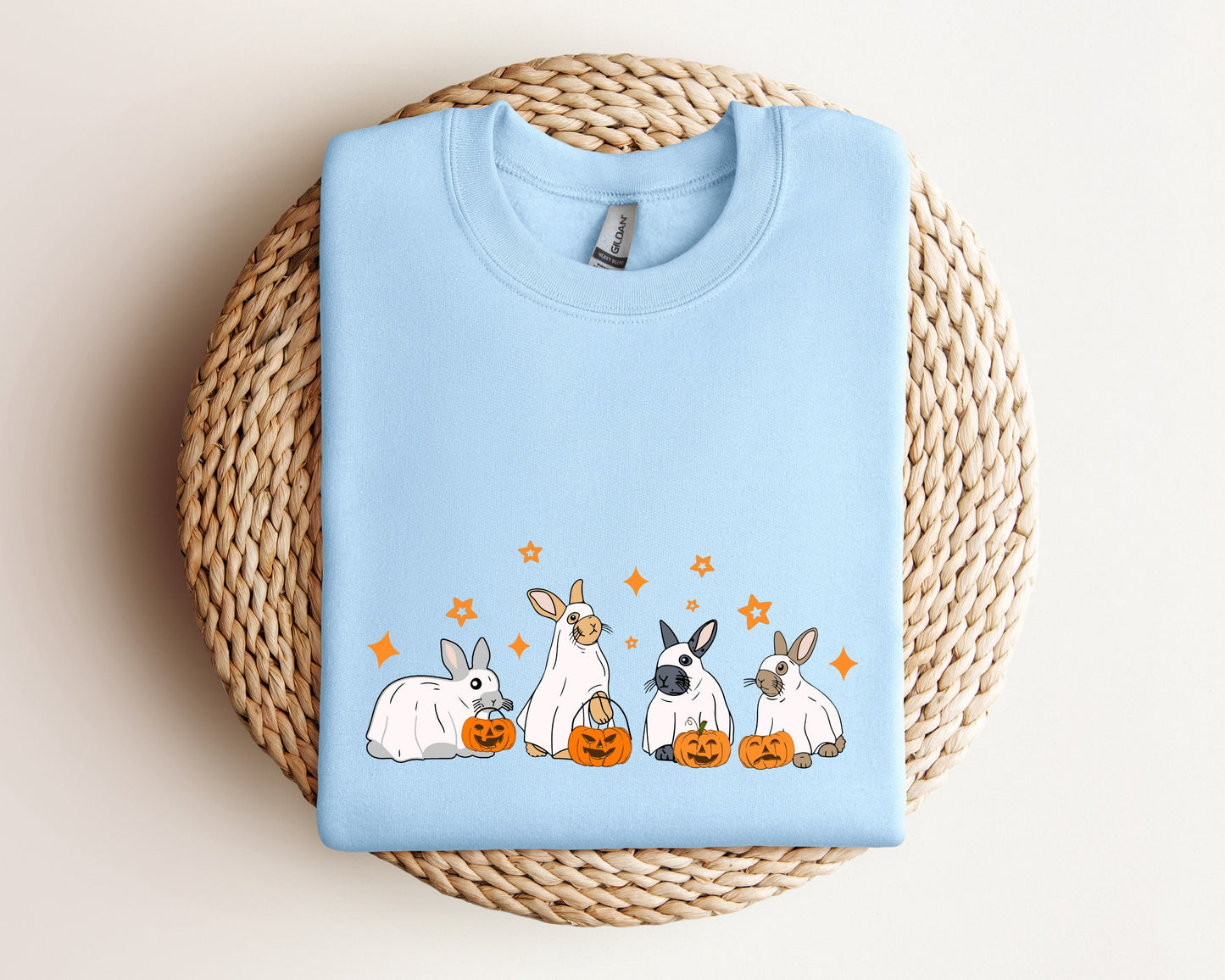 Cute Rabbit Ghost Halloween Sweatshirt, Ghost Bunny Sweater, Halloween Vibes Hoodie, Spooky Season, Spooky Rabbit Sweater, Halloween Gift