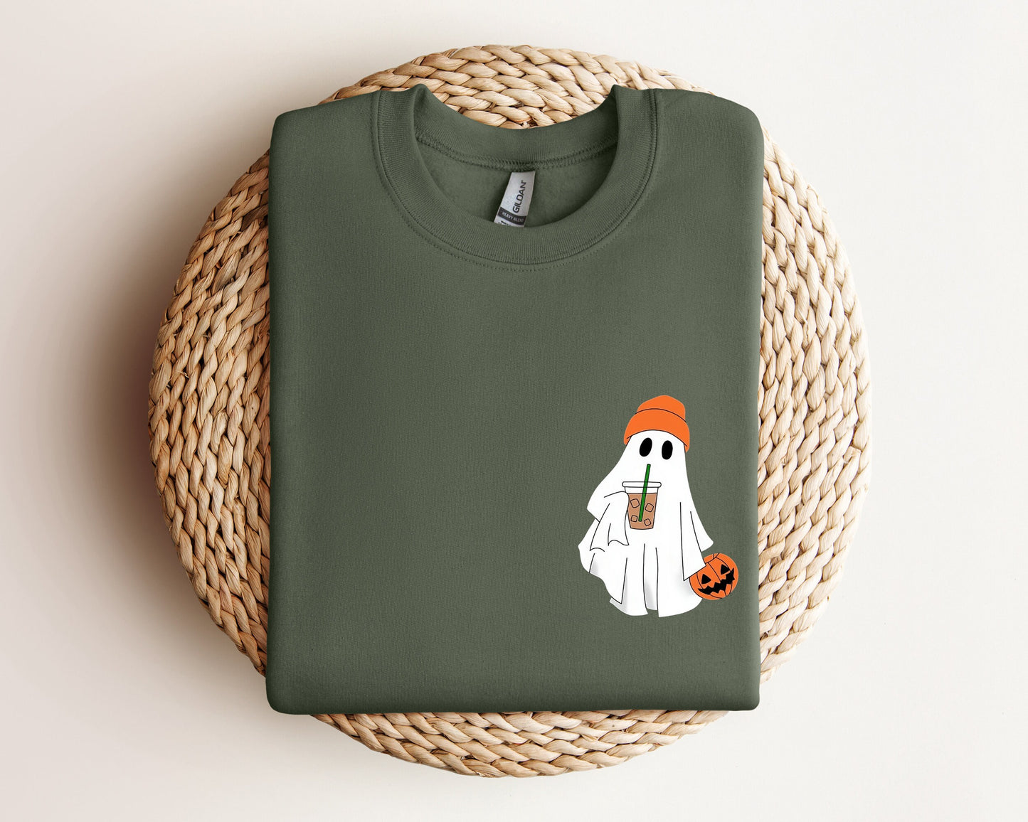 Cute Ghost Drinking Coffee Sweatshirt, Ghost Ice Coffee Hoodie, Spooky Season, Fall Coffee Lover Hoodie, Halloween Party Hoodie, Fall Hoodie