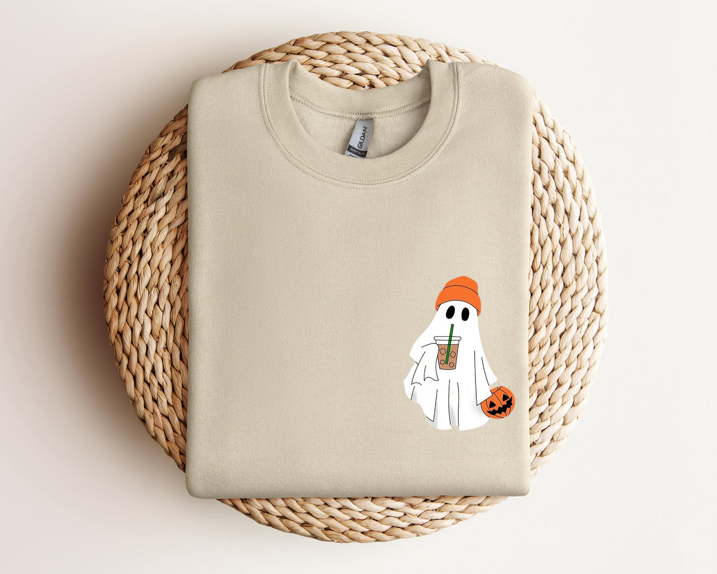 Cute Ghost Drinking Coffee Sweatshirt, Ghost Ice Coffee Hoodie, Spooky Season, Fall Coffee Lover Hoodie, Halloween Party Hoodie, Fall Hoodie