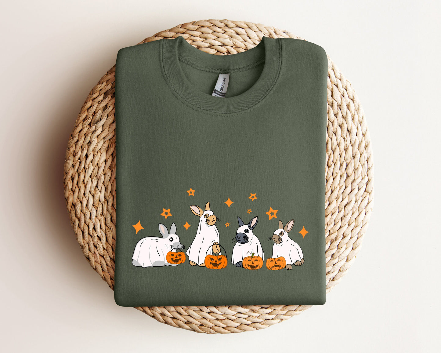 Cute Rabbit Ghost Halloween Sweatshirt, Ghost Bunny Sweater, Halloween Vibes Hoodie, Spooky Season, Spooky Rabbit Sweater, Halloween Gift