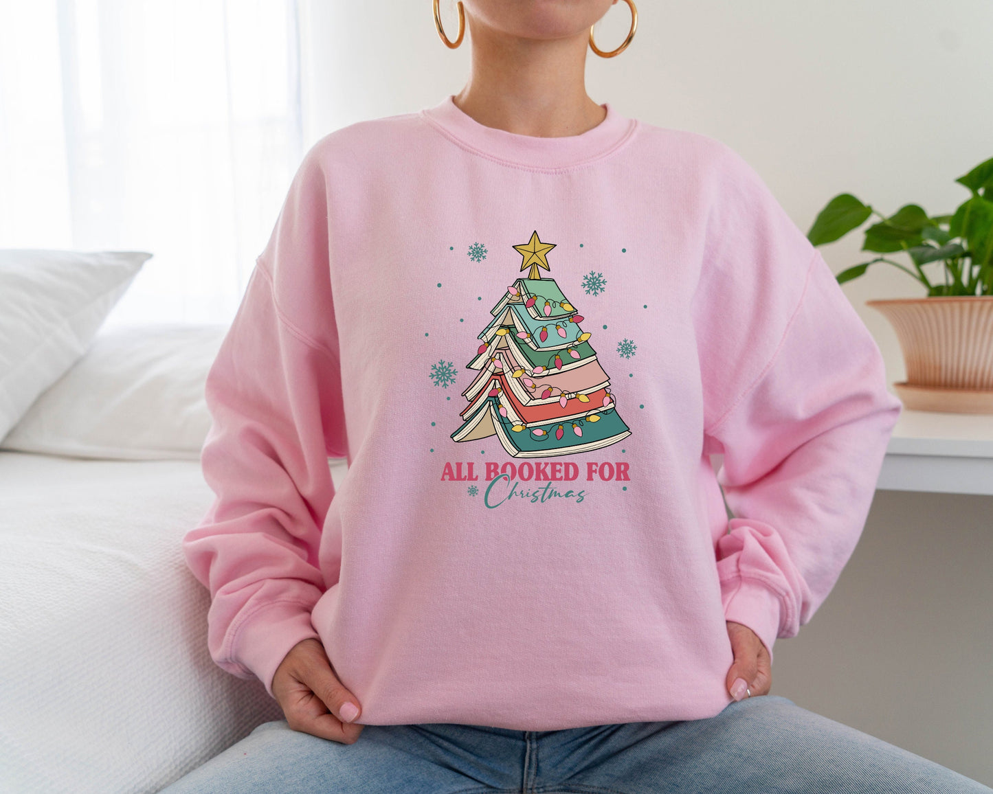 Christmas Book Tree Sweatshirt, Christmas Gift for Teacher, School Christmas Hoodie, Book Lover Christmas, Book Lovers Christmas Gift Hoodie