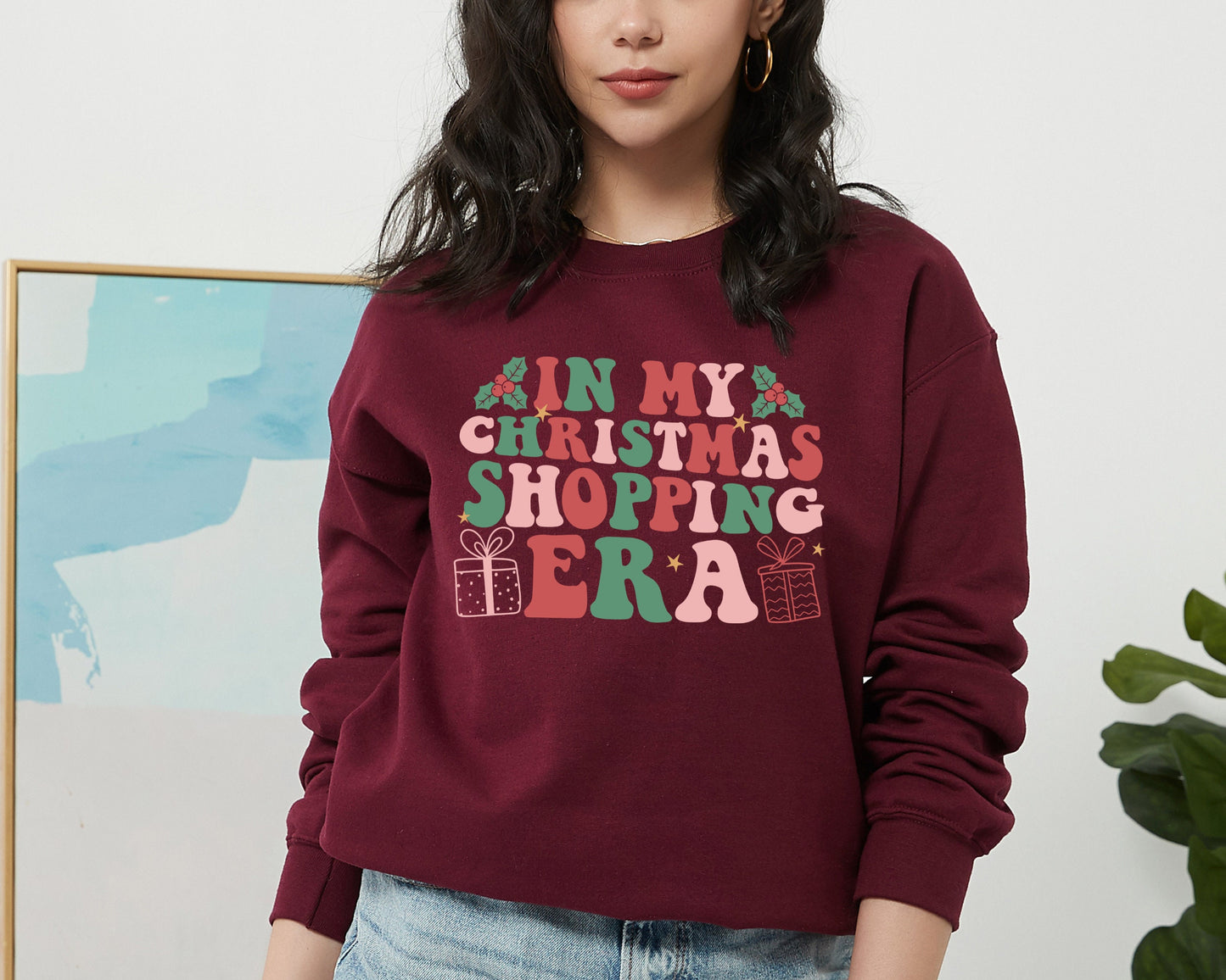 In My Christmas Shopping Era Sweatshirt, Christmas Vibes, Merry Christmas Gift, Christmas Party Sweater, Holiday Hoodie, Christmas Sweater