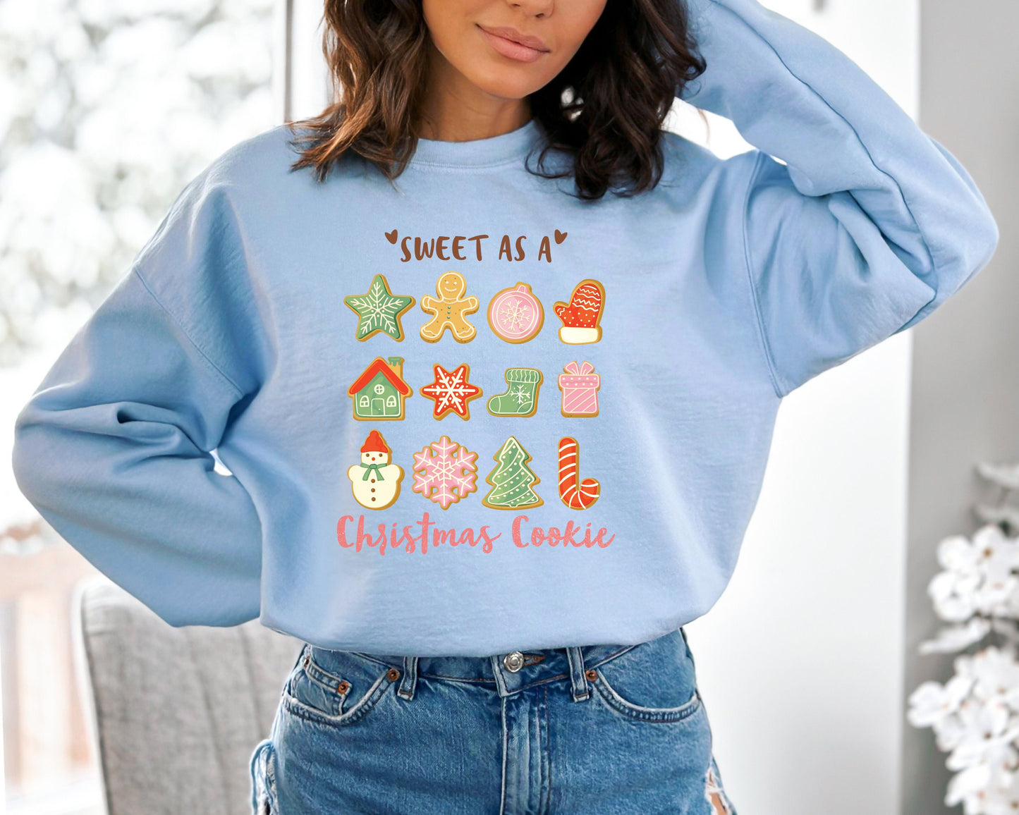 Sweet As a Christmas Cookie Sweatshirt, Christmas Doodle Cookies Hoodie, Gingerbread Cookies, Christmas Gifts, Christmas Tree Cake Crewneck