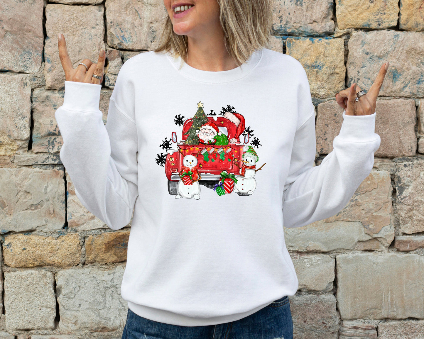 Christmas Sweatshirt for Women, Christmas Truck Hoodie, Christmas Sweater, Cute Christmas Hoodie, Christmas Santa Sweatshirt, Merry Crewneck