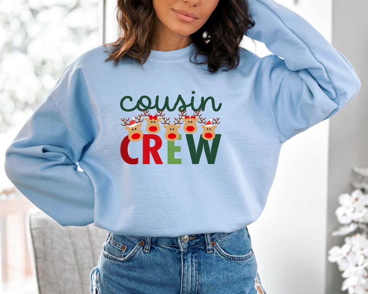 Christmas Cousin Crew Matching Sweatshirt, Family Matching Hoodie, Christmas Matching Sweater, Funny Christmas Reindeers Family Crewneck