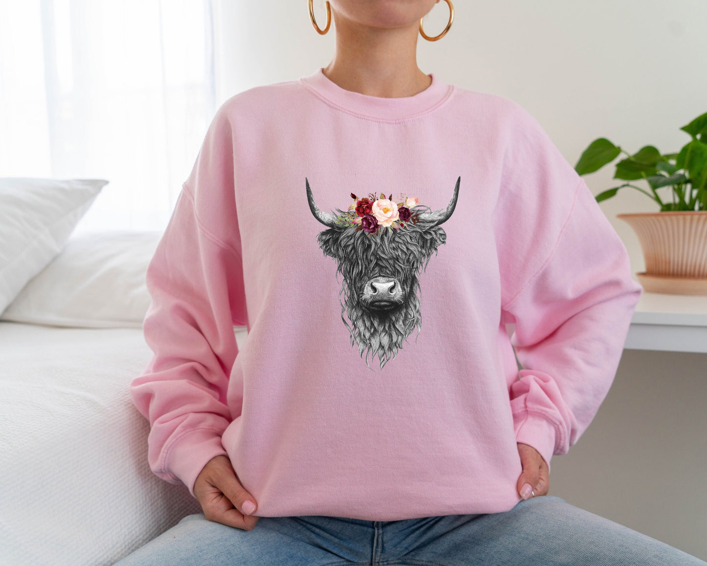 Highland Cow Sweatshirt, Country Hoodie, Western Sweatshirt, Highland Cow Hoodie, Highland Cow Sweatshirt, Western Clothes, Farm Sweater