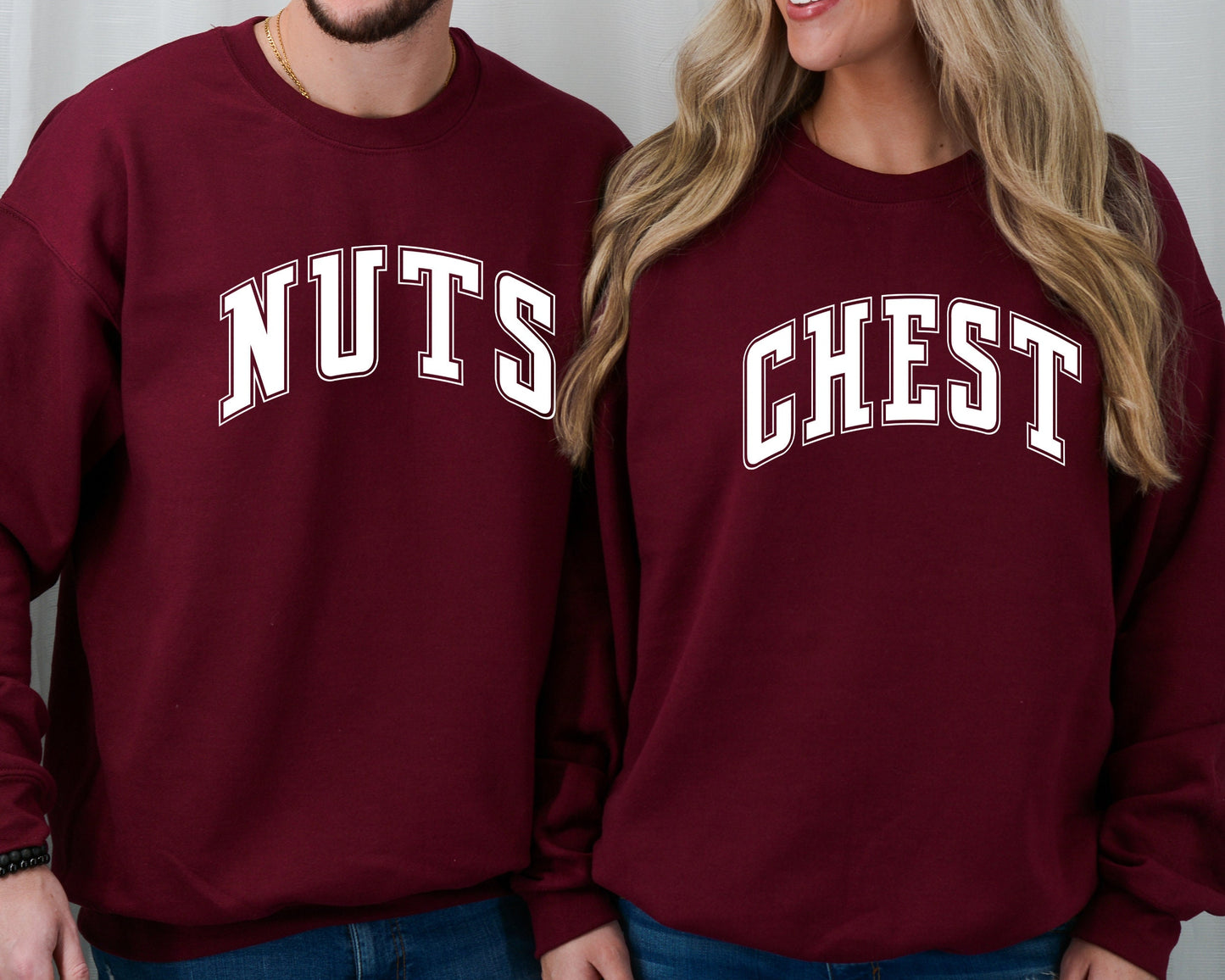 Chest And Nuts Couples Christmas Sweatshirt, Funny Christmas Sweater, Couple Christmas Hoodies, Christmas Humor Sweater,Holiday Sweatershirt