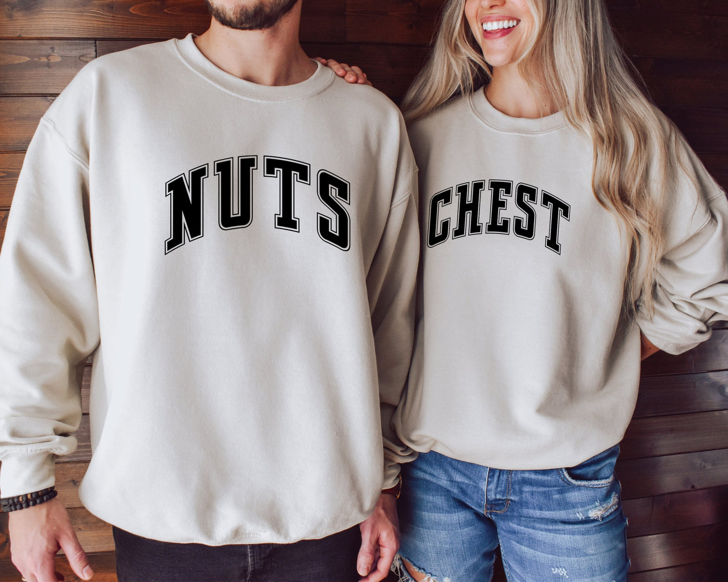 Chest And Nuts Couples Christmas Sweatshirt, Funny Christmas Sweater, Couple Christmas Hoodies, Christmas Humor Sweater,Holiday Sweatershirt