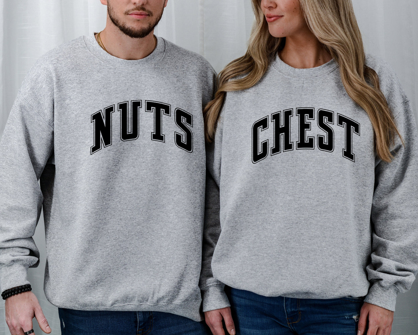 Chest And Nuts Couples Christmas Sweatshirt, Funny Christmas Sweater, Couple Christmas Hoodies, Christmas Humor Sweater,Holiday Sweatershirt