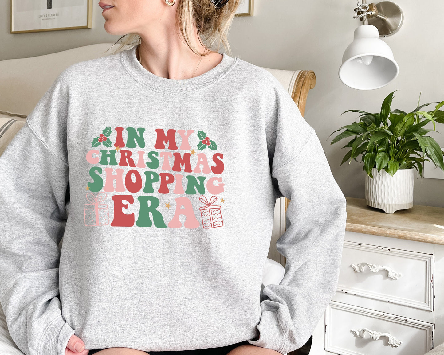 In My Christmas Shopping Era Sweatshirt, Christmas Vibes, Merry Christmas Gift, Christmas Party Sweater, Holiday Hoodie, Christmas Sweater