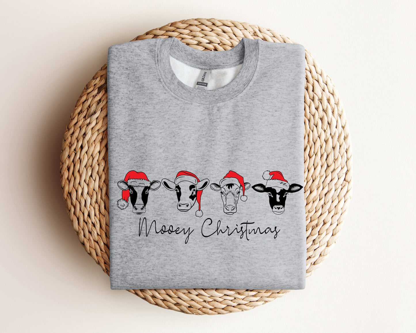 Сute Christmas Cows Sweatshirt, Mooey Christmas Sweater, Funny Christmas Cow Hoodie, Christmas Heifer Sweater, Highland Cow Sweatshirt