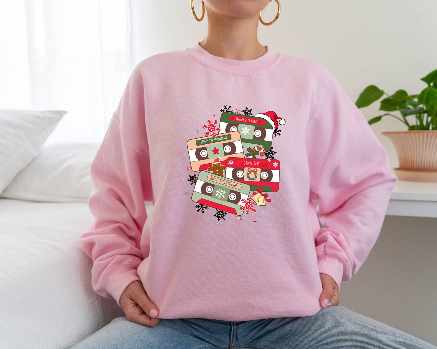 Christmas Music Cassette Tapes Sweatshirt, Christmas Music Hoodie, Christmas Songs Sweatshirt, Retro Christmas Sweater, Music Lover Gift