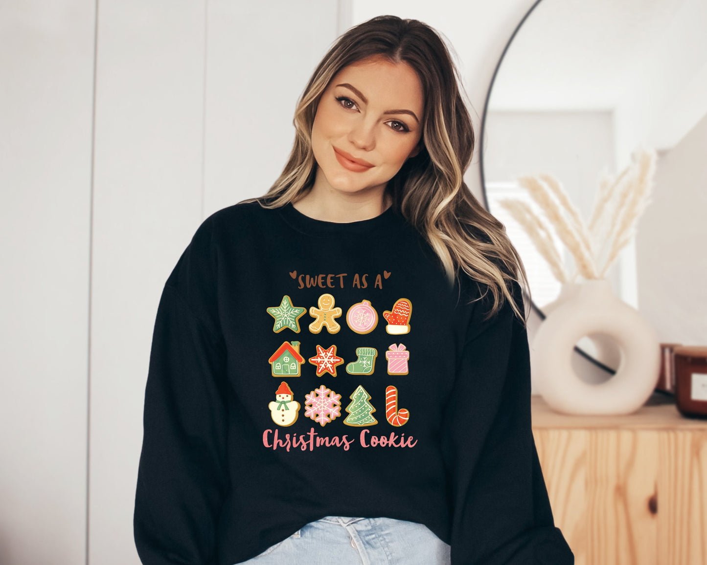 Sweet As a Christmas Cookie Sweatshirt, Christmas Doodle Cookies Hoodie, Gingerbread Cookies, Christmas Gifts, Christmas Tree Cake Crewneck