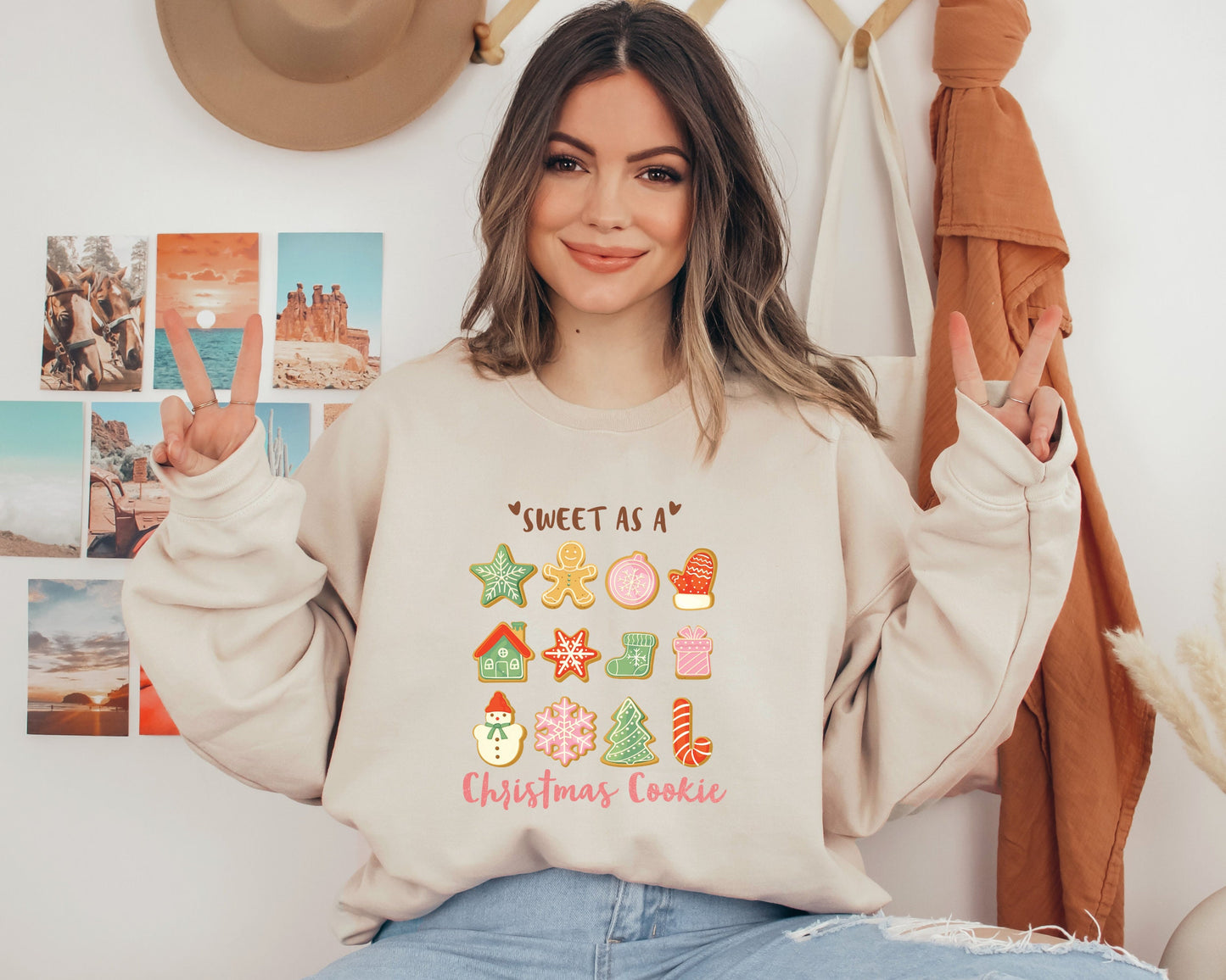 Sweet As a Christmas Cookie Sweatshirt, Christmas Doodle Cookies Hoodie, Gingerbread Cookies, Christmas Gifts, Christmas Tree Cake Crewneck