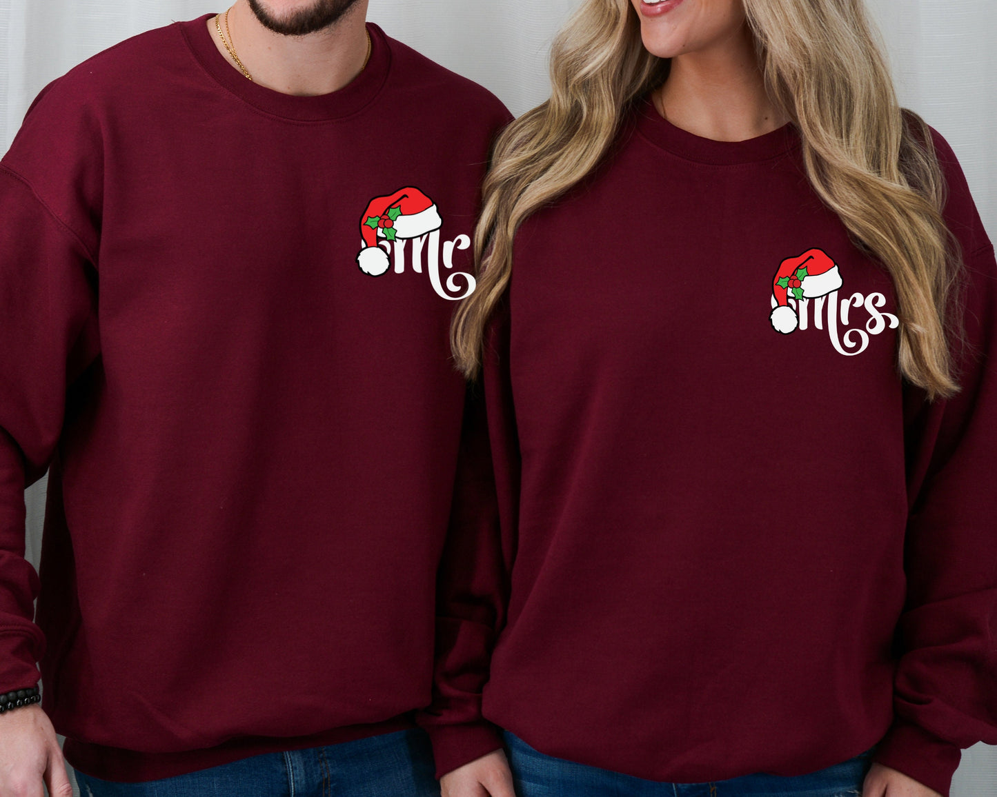 Mr And Mrs Couple Sweatshirt, Couples Christmas Tee, Matching Husband Wife Christmas Party, Christmas Wedding, Holiday Family Mom Dad Shirt