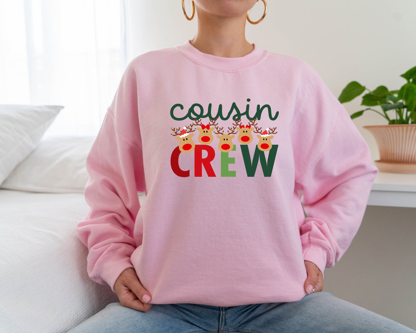 Christmas Cousin Crew Matching Sweatshirt, Family Matching Hoodie, Christmas Matching Sweater, Funny Christmas Reindeers Family Crewneck