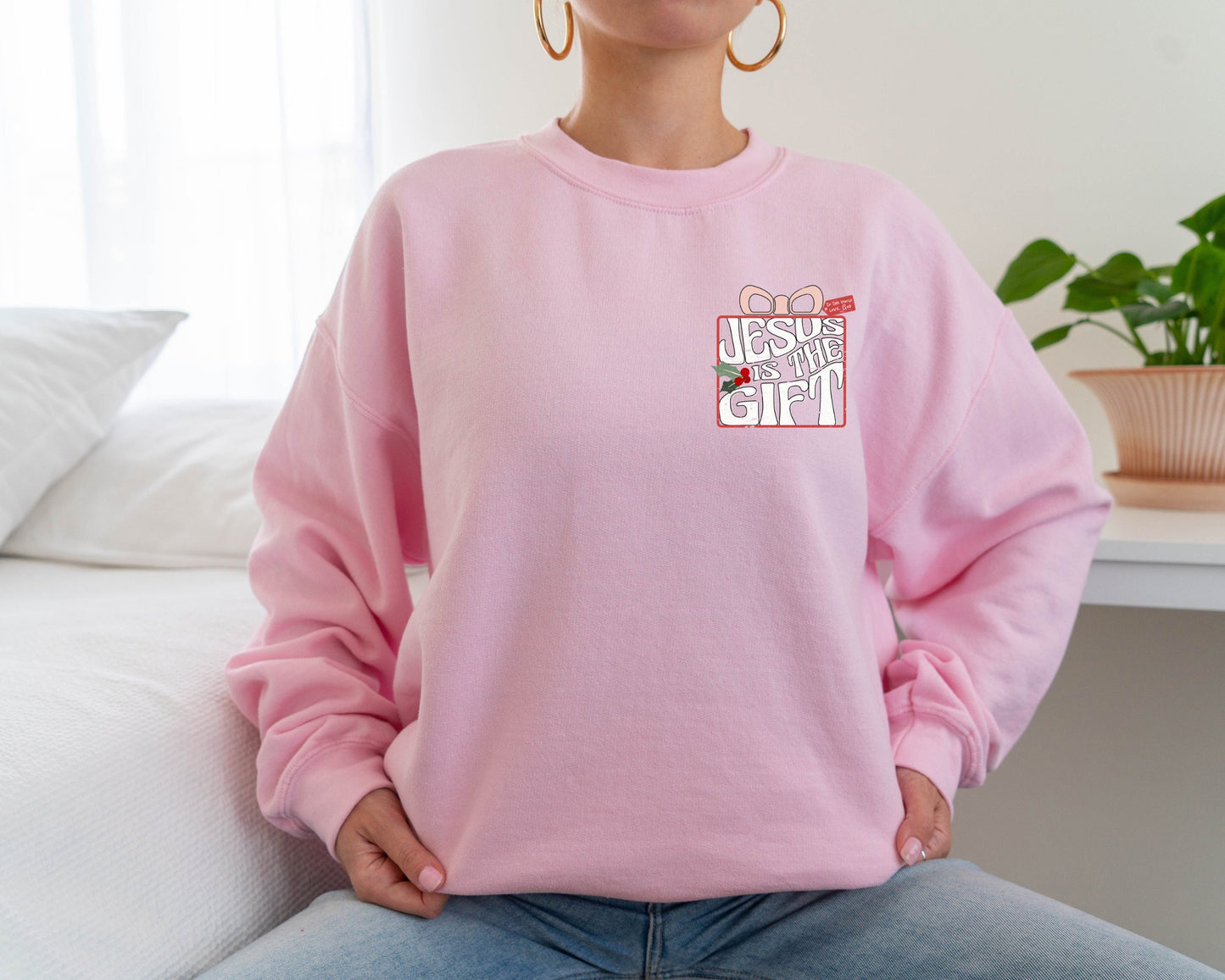 Jesus is the Gift Sweatshirt, Christian Christmas Sweater, Happy Birthday Jesus Sweatshirt, Retro Christian Crewneck, Jesus Hoodie