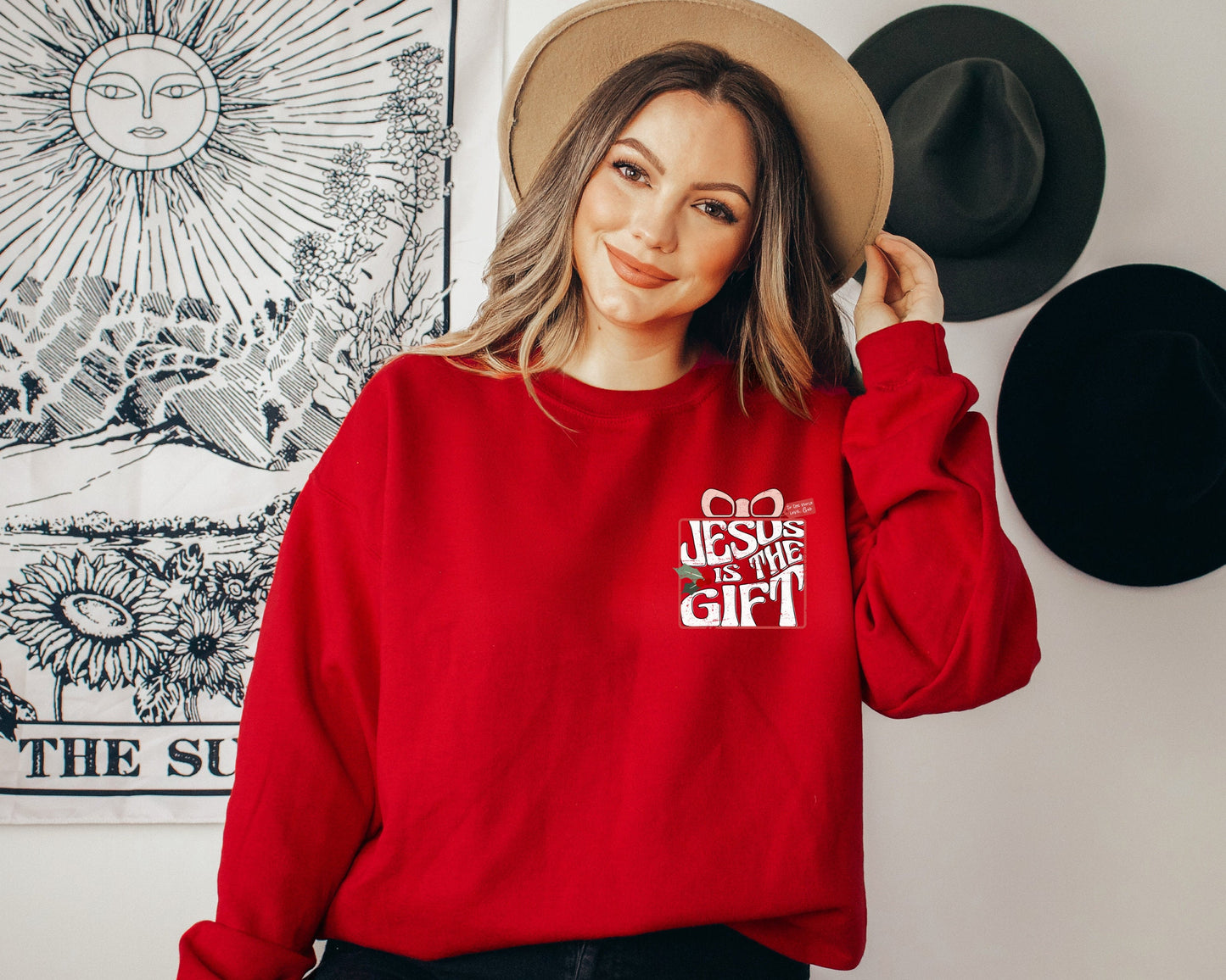 Jesus is the Gift Sweatshirt, Christian Christmas Sweater, Happy Birthday Jesus Sweatshirt, Retro Christian Crewneck, Jesus Hoodie
