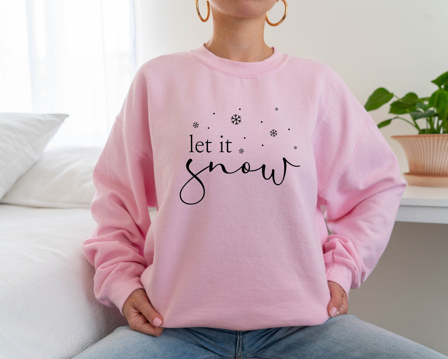 Let It Snow Sweatshirt, Winter Sweatshirt, Snowflake Sweatshirt, Women Christmas Sweatshirt, Christmas Hoodie, Holiday Hoodie, Winter Lover