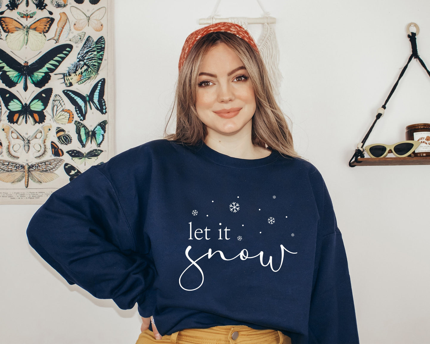 Let It Snow Sweatshirt, Winter Sweatshirt, Snowflake Sweatshirt, Women Christmas Sweatshirt, Christmas Hoodie, Holiday Hoodie, Winter Lover