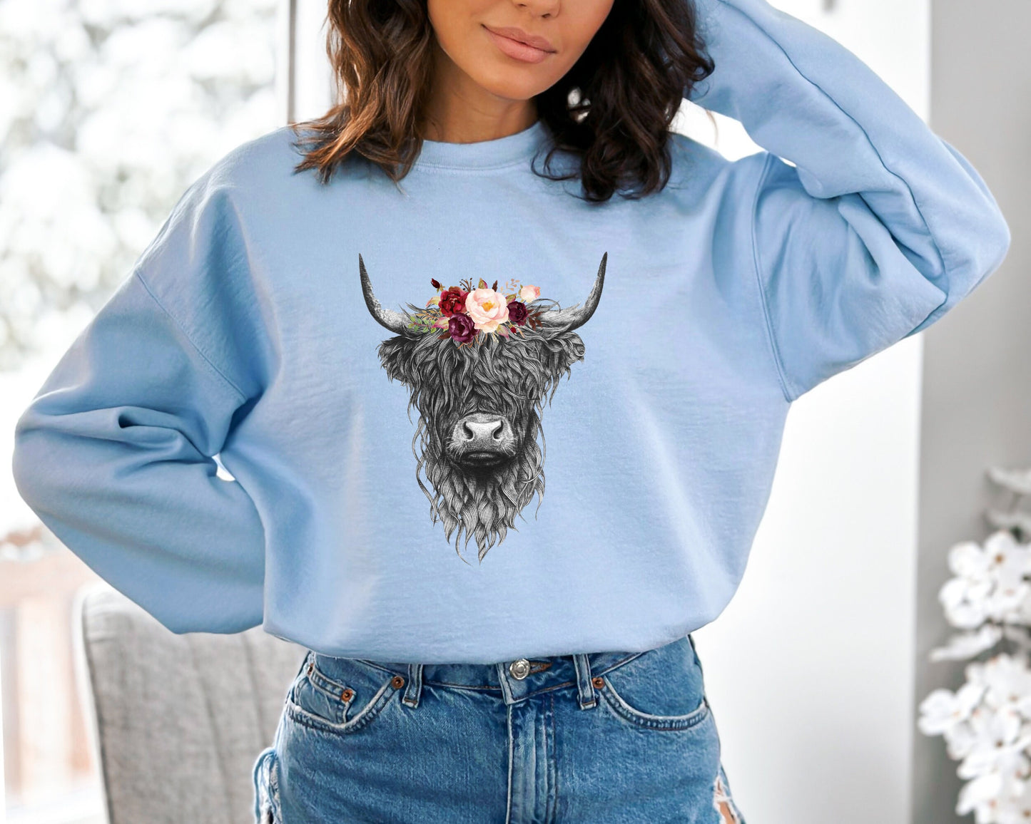 Highland Cow Sweatshirt, Country Hoodie, Western Sweatshirt, Highland Cow Hoodie, Highland Cow Sweatshirt, Western Clothes, Farm Sweater