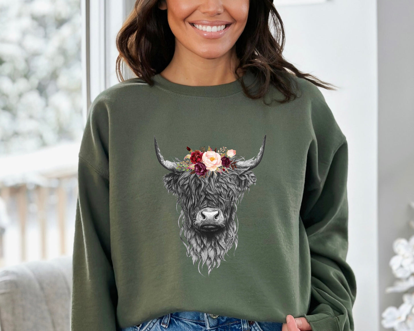 Highland Cow Sweatshirt, Country Hoodie, Western Sweatshirt, Highland Cow Hoodie, Highland Cow Sweatshirt, Western Clothes, Farm Sweater