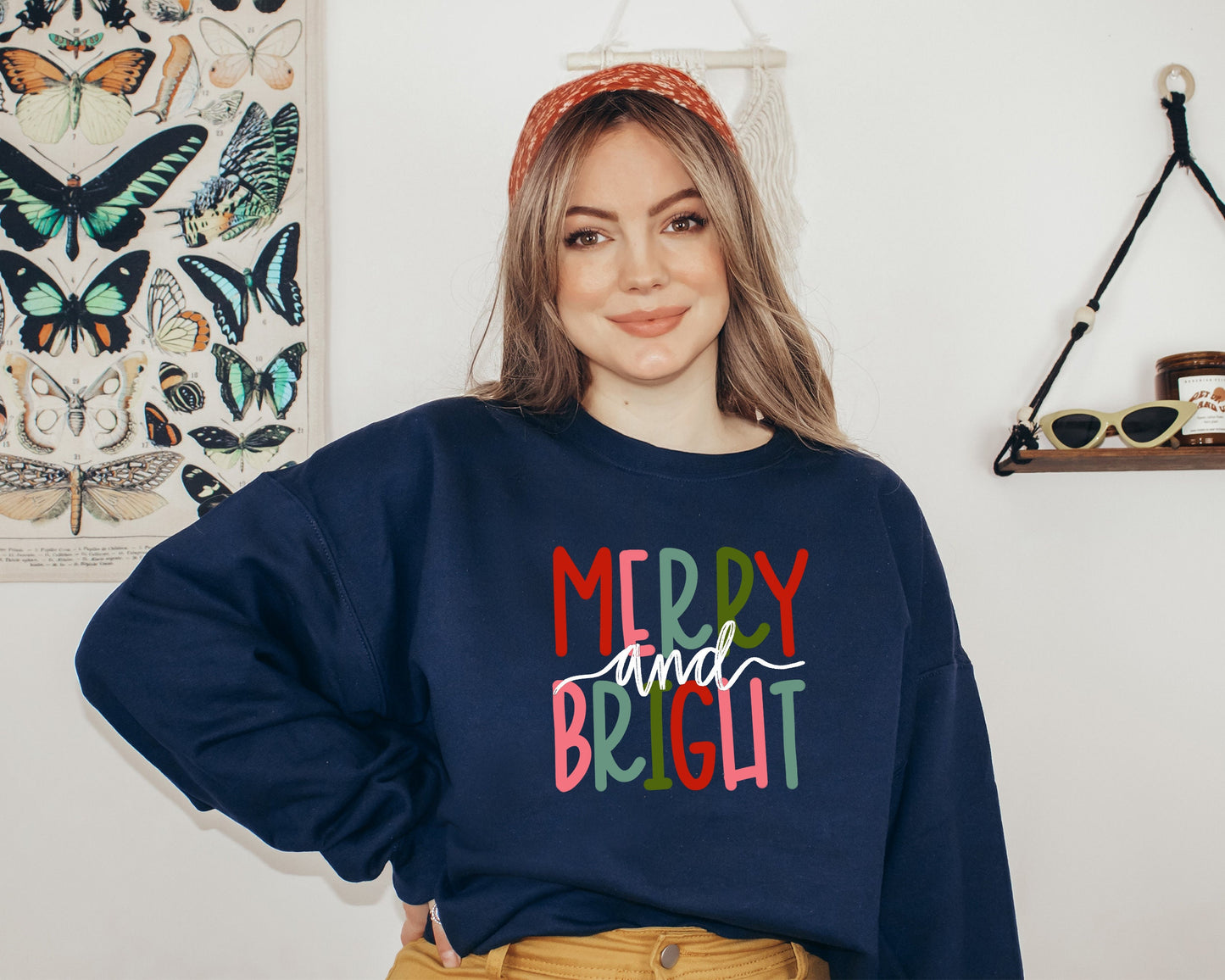Merry and Bright Sweatshirt, Christmas Hoodie, Family Christmas Sweatshirt, Christmas Sweatshirts for Women, Merry Christmas Sweatshirt