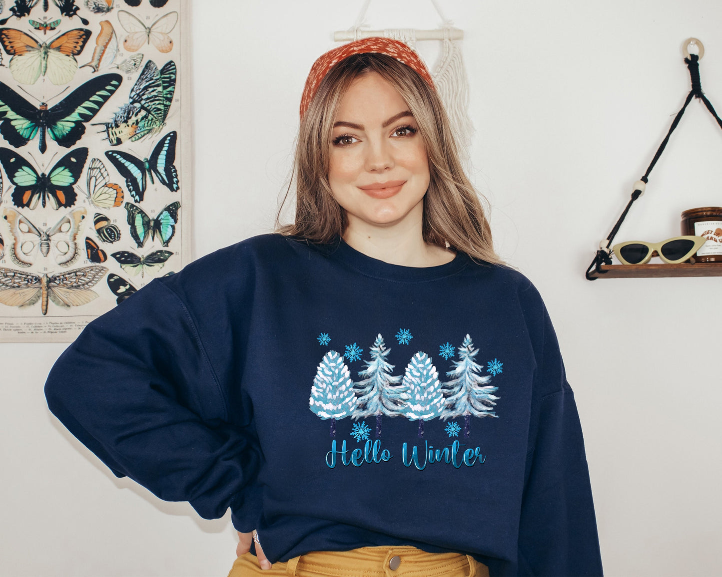 Hello Winter Sweatshirt, Winter Hoodie, Cute Winter, Women Winter Sweater, Winter Sweater, Christmas Gift, Gift for Christmas, Hello Winter