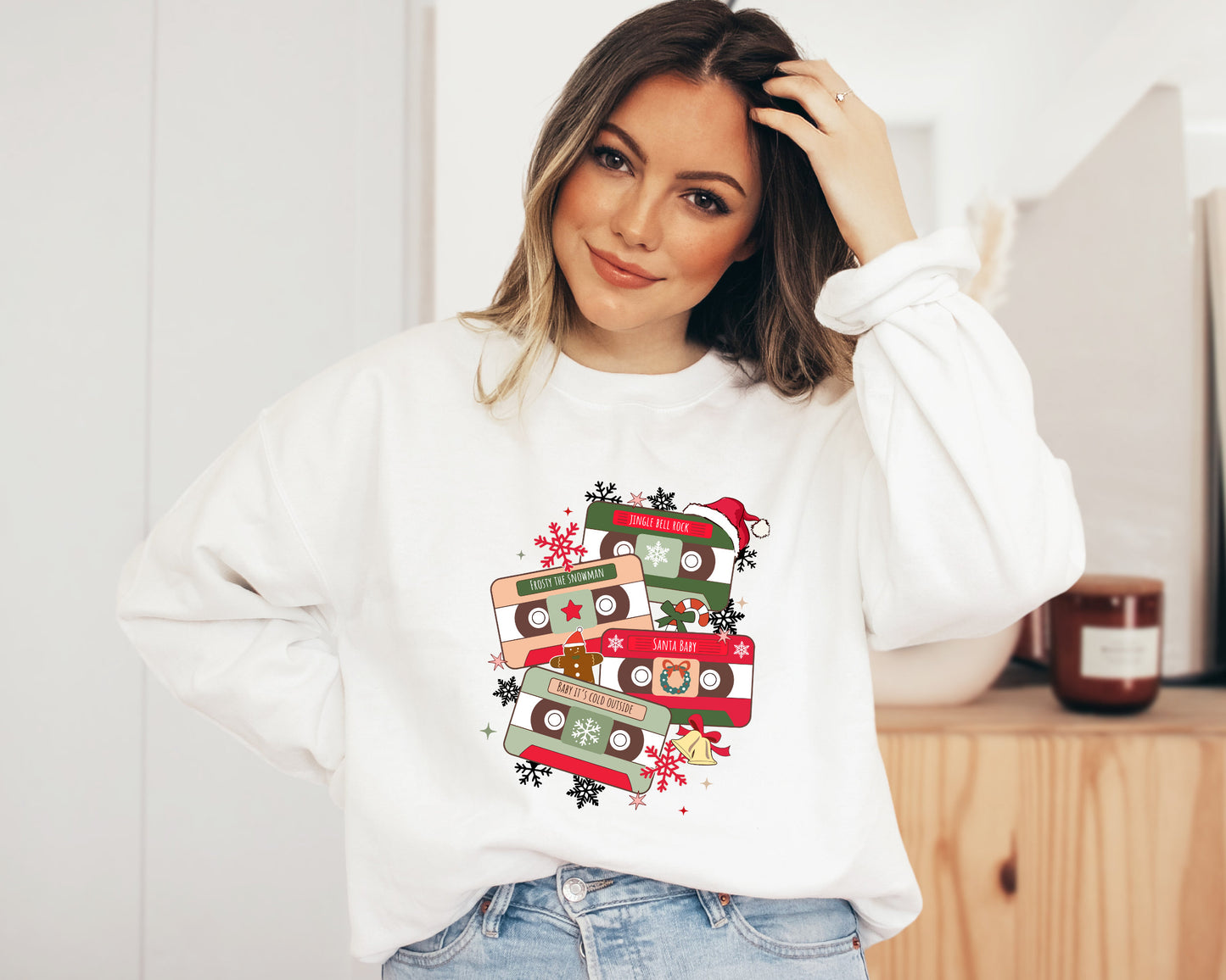Christmas Music Cassette Tapes Sweatshirt, Christmas Music Hoodie, Christmas Songs Sweatshirt, Retro Christmas Sweater, Music Lover Gift