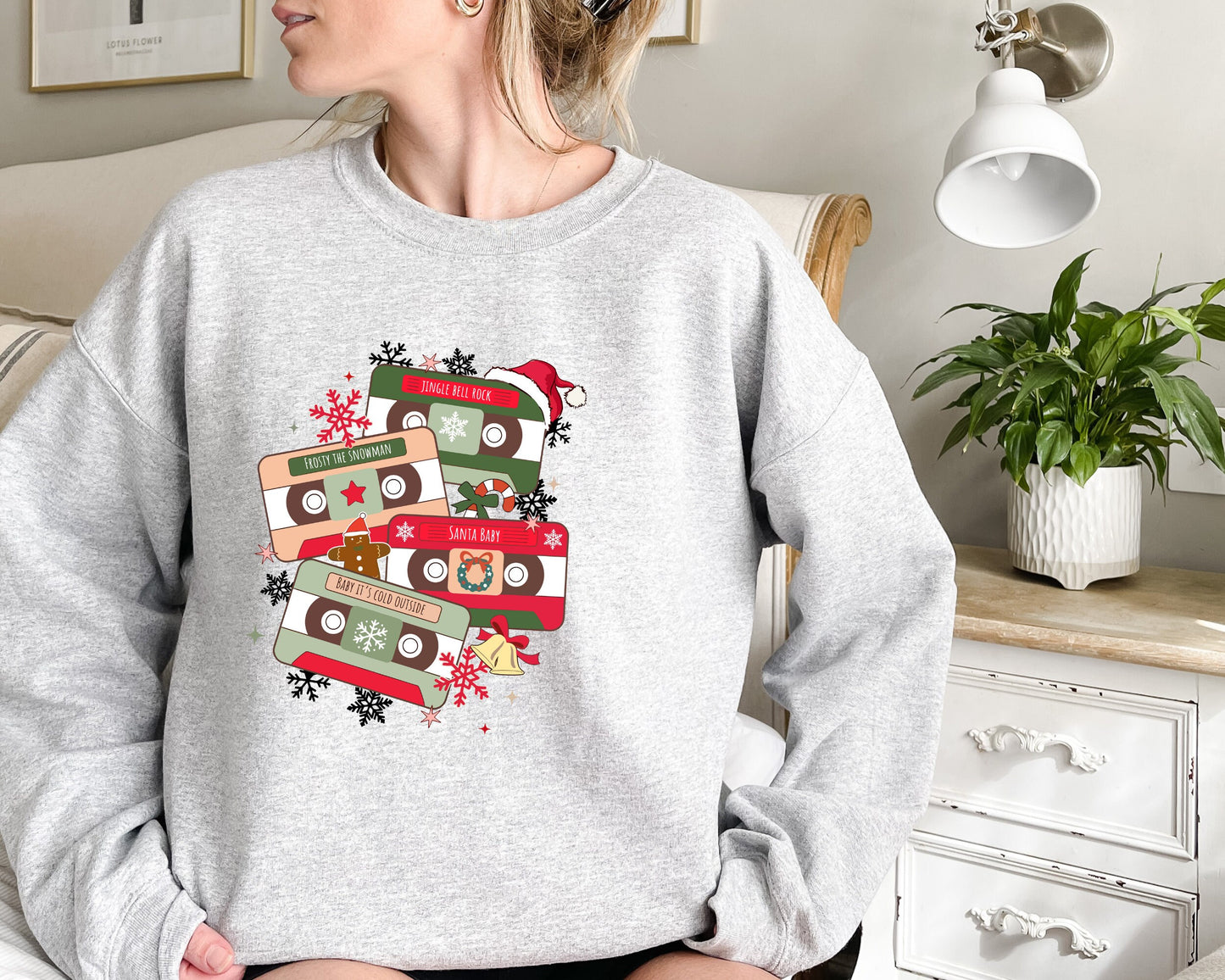 Christmas Music Cassette Tapes Sweatshirt, Christmas Music Hoodie, Christmas Songs Sweatshirt, Retro Christmas Sweater, Music Lover Gift