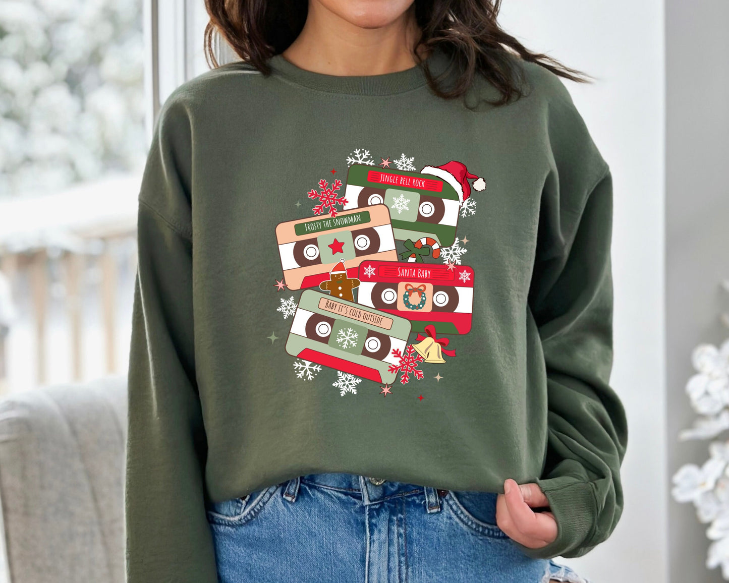 Christmas Music Cassette Tapes Sweatshirt, Christmas Music Hoodie, Christmas Songs Sweatshirt, Retro Christmas Sweater, Music Lover Gift
