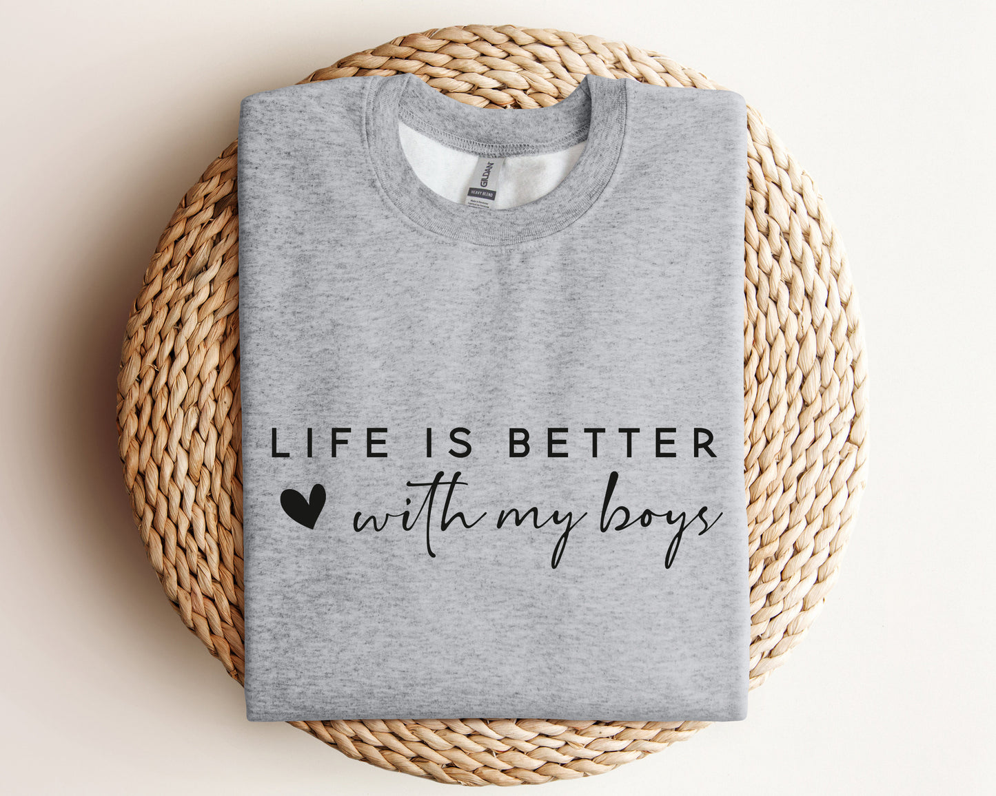 Life is Better With My Boys Sweatshirt and Hoodie, Mom of Boys Sweatshirt, Mom of Boys Crewneck, Mom of Boys Sweater, Gift For Mom